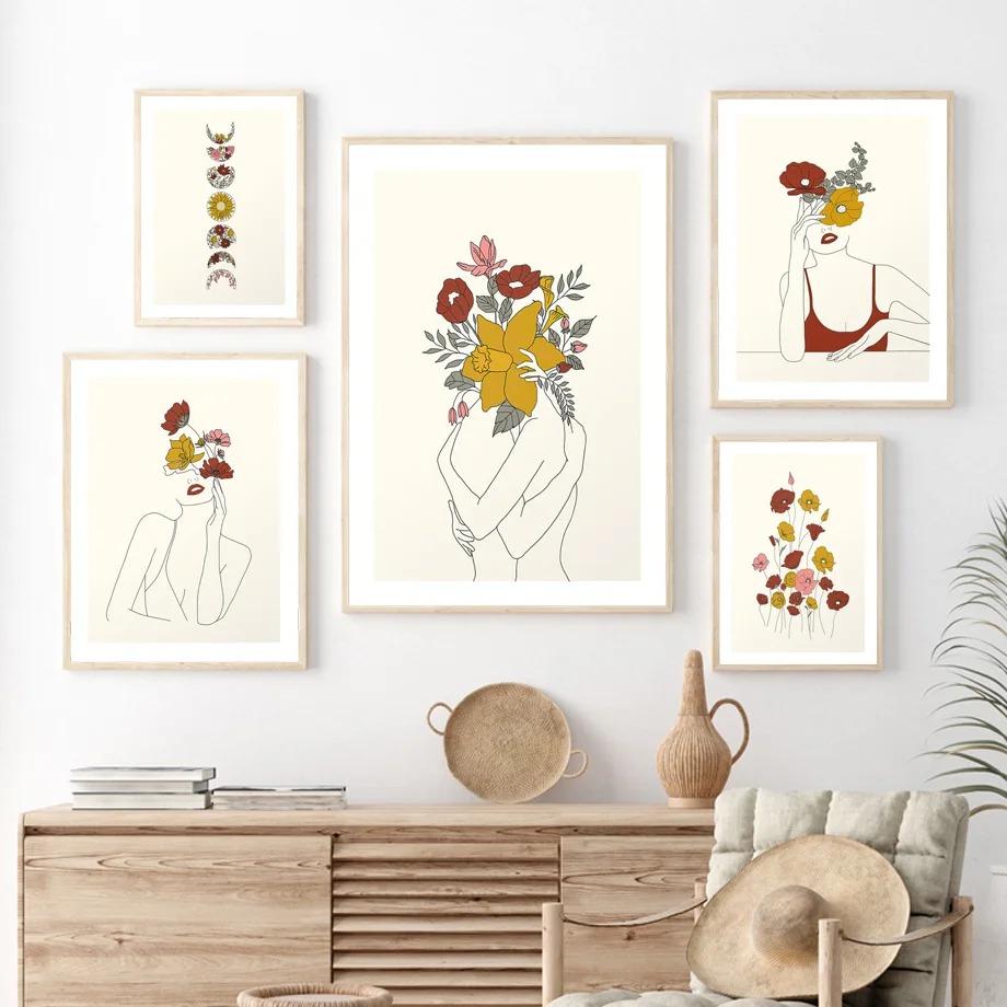Resin Art Online - Nordic Line Abstrakte Poster mit Mädchen