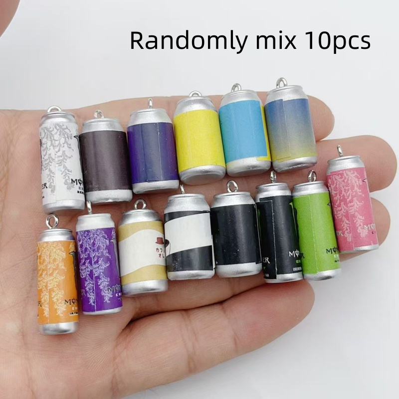 Resin Art Hanging - 10 Stück Mini-Simulations-Getränkedosen-Harzanhänger, bunte Nachbildungen von