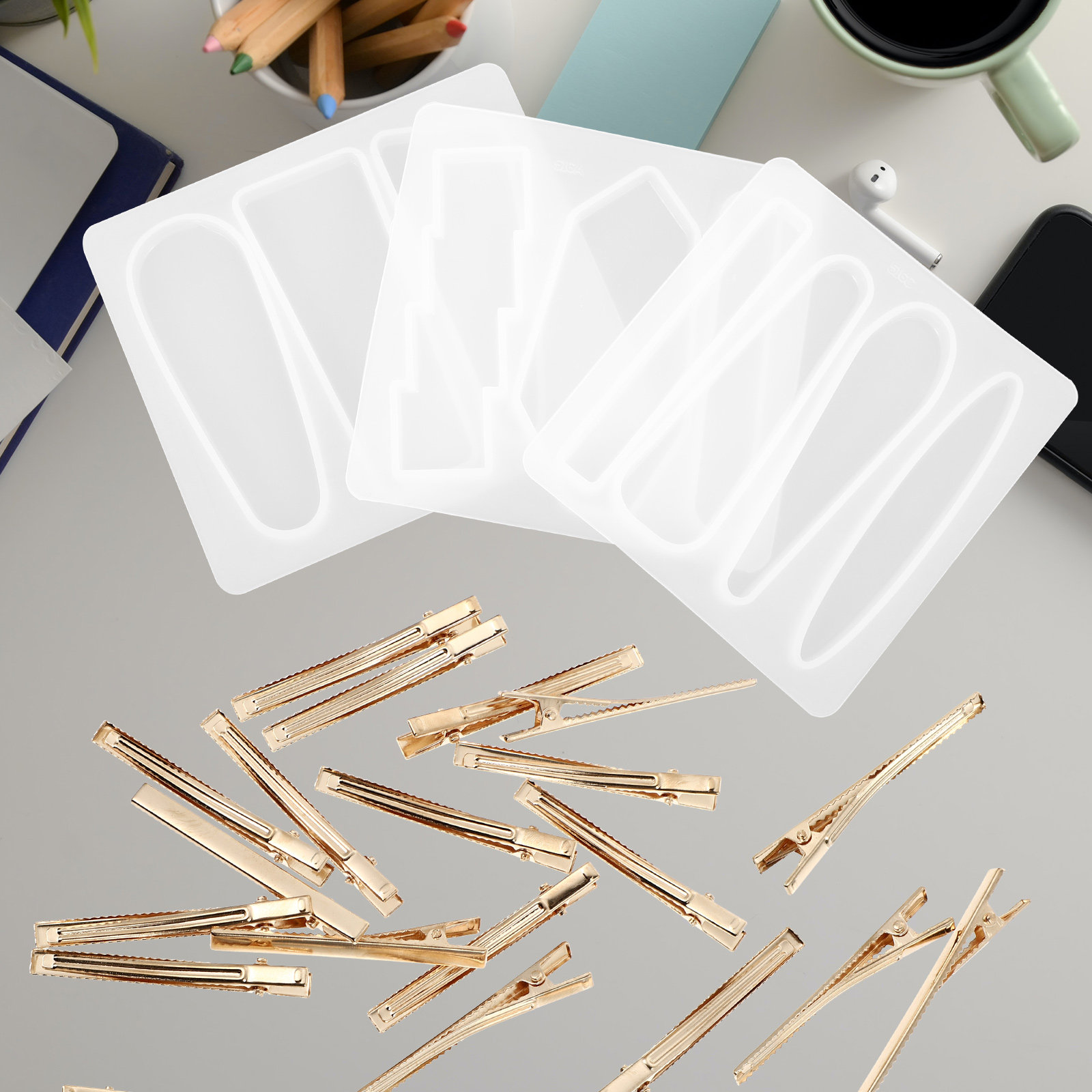Resin Art Diy - 1 Set Silikon-Haarspangenform, DIY-Kunstform für handgemachte