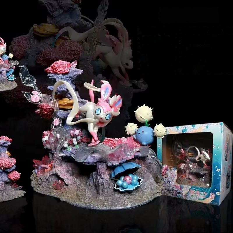 Resin Art Anime - GK-Figur Sylveon Shroomish Clamperl Fairy Island