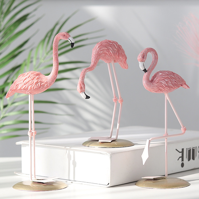 Resin Art Gift For Wedding - 3 Stück Rosa Flamingo-Figuren Tropischer Vogel