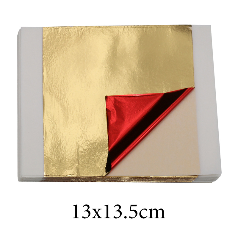 Resin Art Gift For Wedding - 100 Stück Imitationsgoldfolienblätter 14cm Rote Rückseite