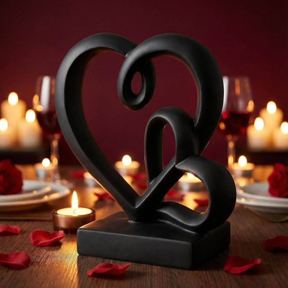 Resin Art Gift For Wedding - Hochzeitstagsgeschenke - Zwei-Herzen-Deko-Harzstatue, 1. bis 50.