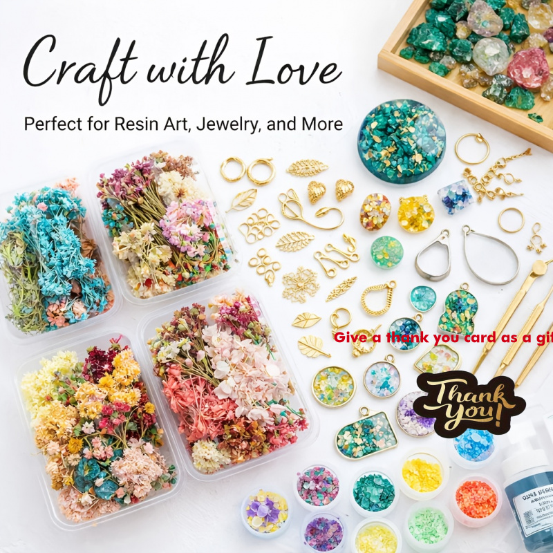 Resin Art Gift For Wedding - 10er-Set Gemischte Getrocknete Blumensträuße - Vorgefertigte