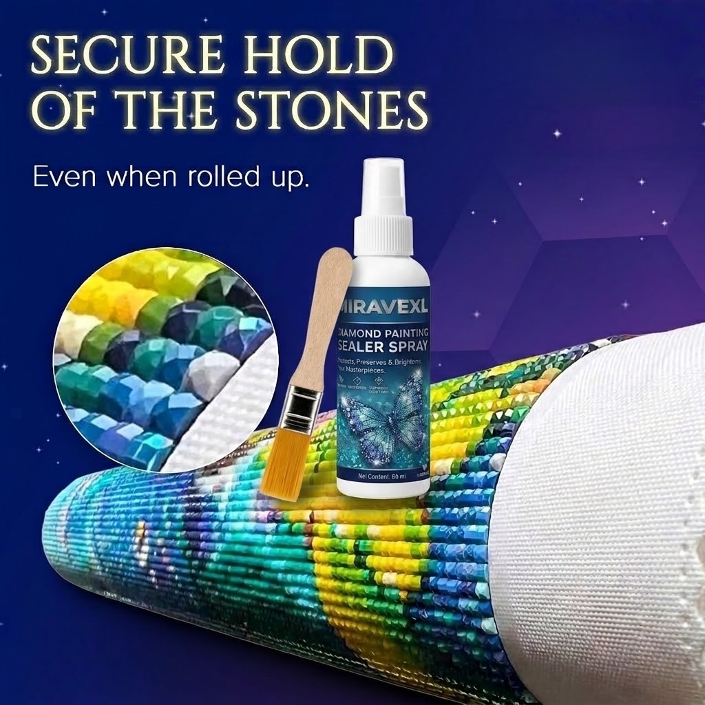 Resin Art And Deco - Professionelles Diamantmalerei-Versiegelungsspray & Pinsel-Set: Konserviert, Ungiftig,