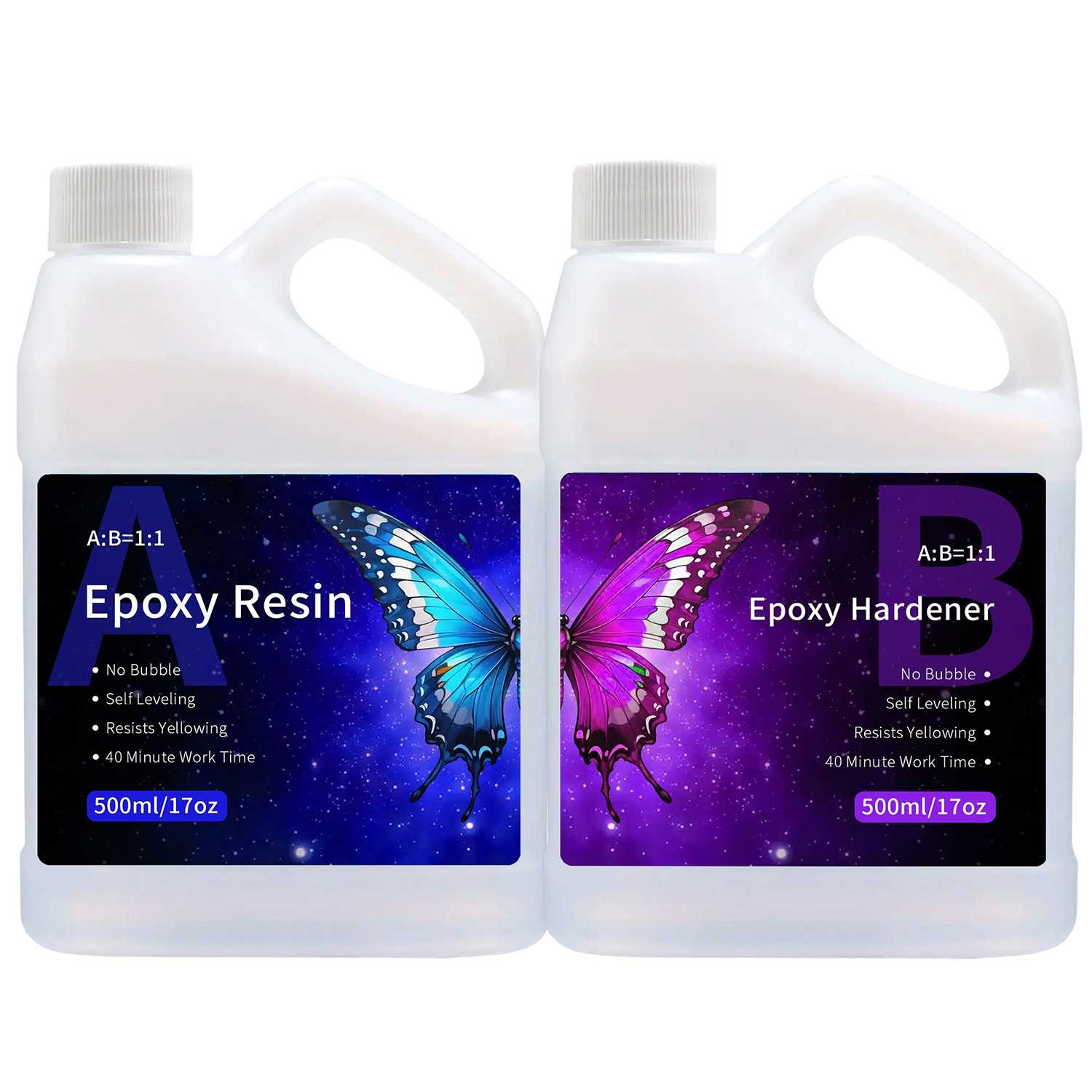 Resin Art Easy - Neues Upgrad 1:1 Epoxidharz-Kristallklares Kit, selbstnivellierend,