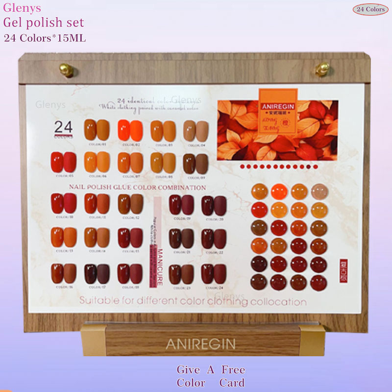 Resin Art Online - Vintage Braun 24 Farben Nagellack Kleber