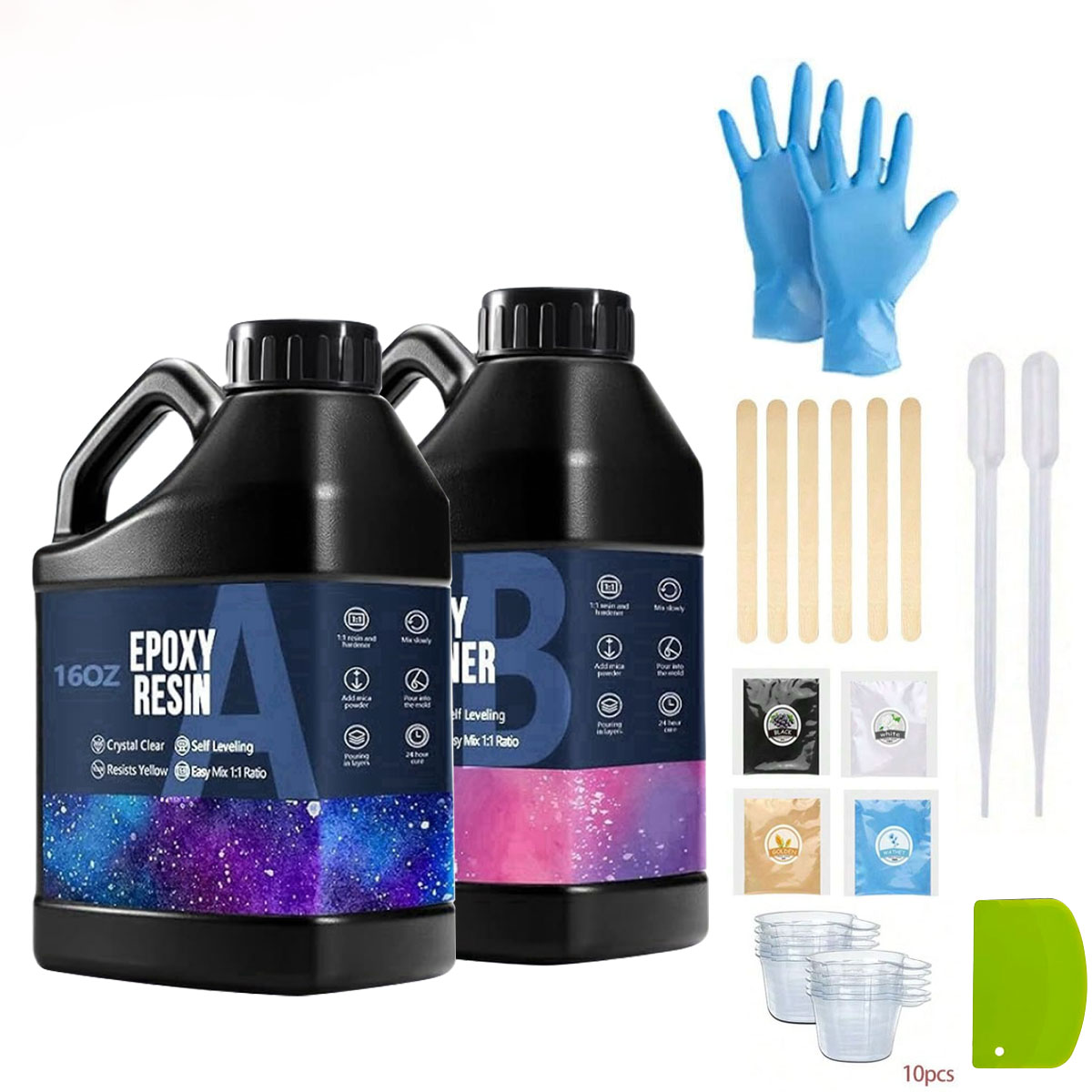 Resin Art Easy - 1000 ml kristallklares Epoxidharz-Set, keine Vergilbung,