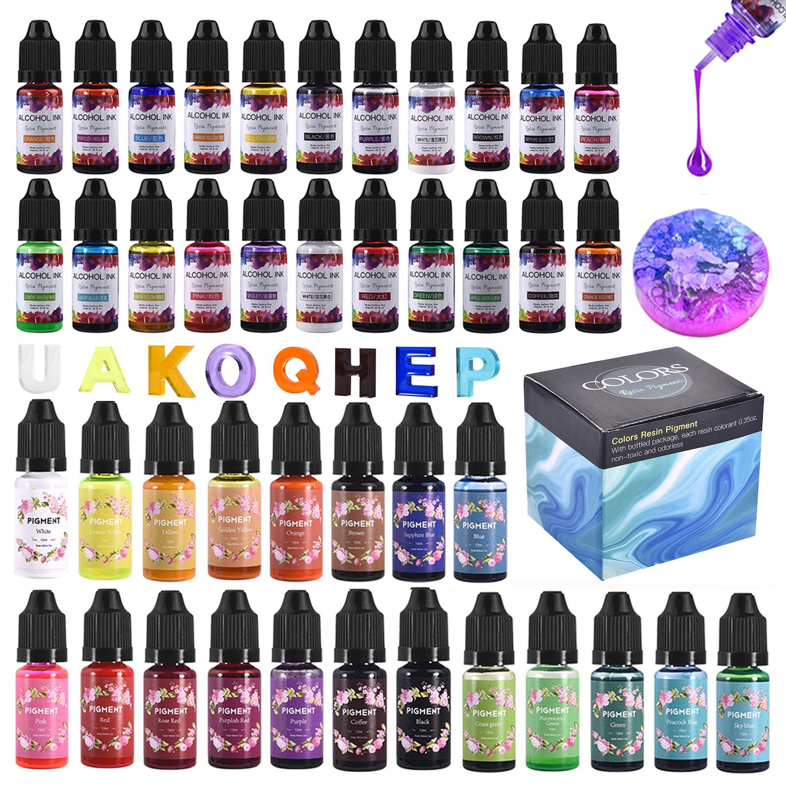 Resin Art Alcohol Ink - 1 Set Harz Pigment Kit Kunst
