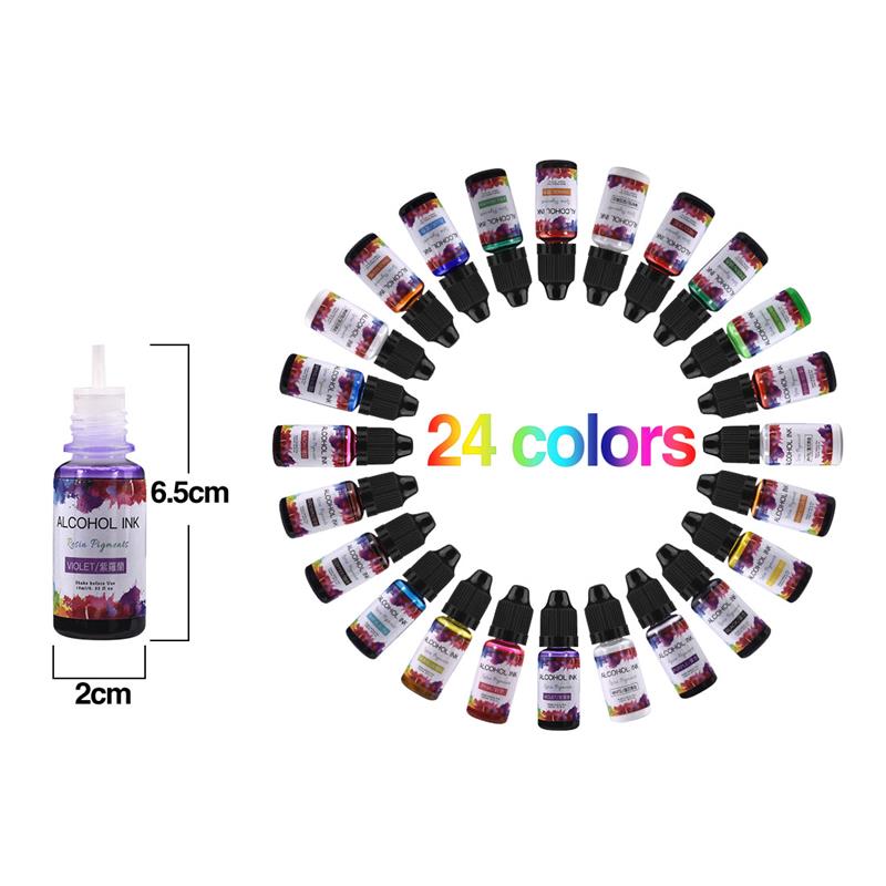 24 farbe/Set 10ml Harz Pigment – Resin Art Alcohol Ink Bewertung und Preis