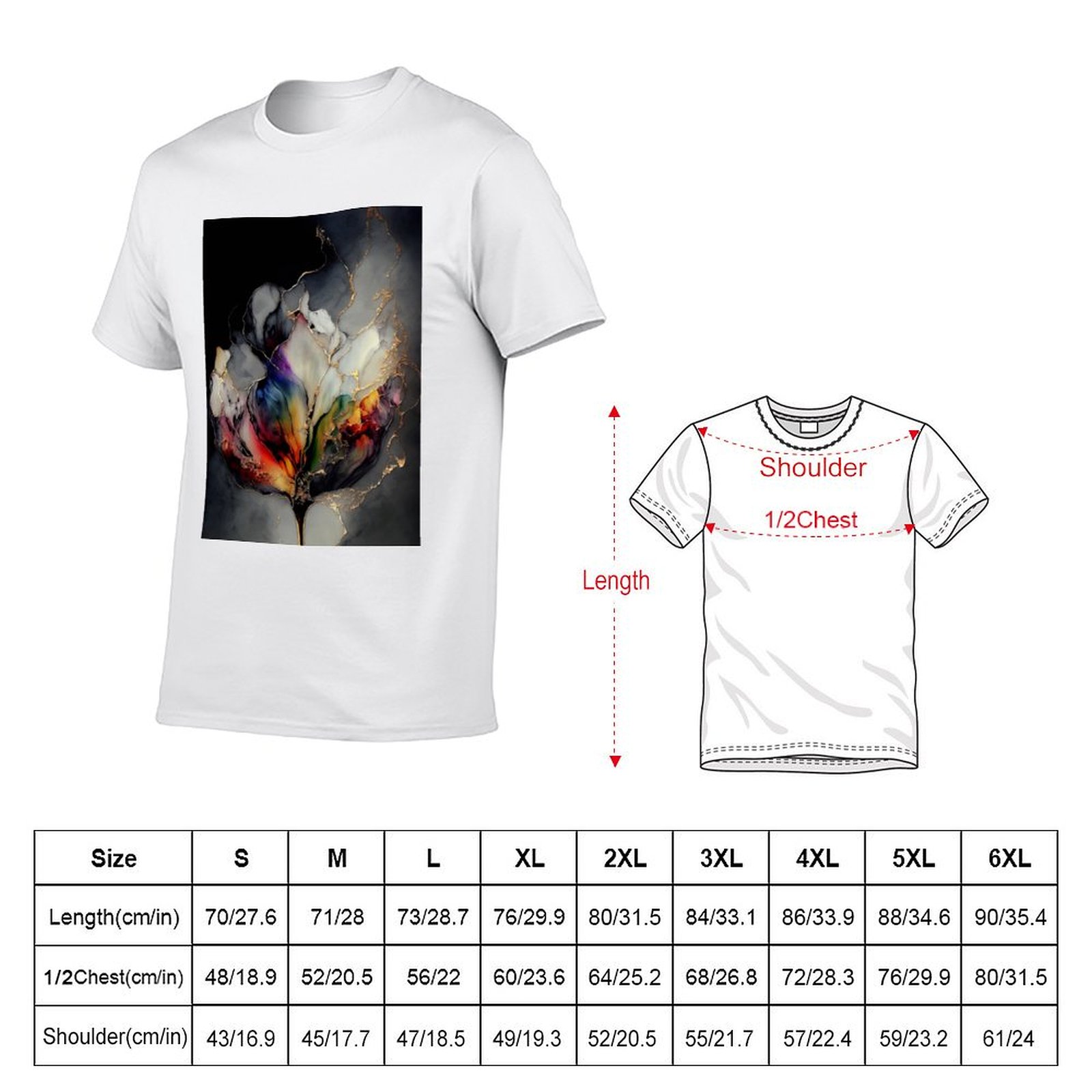 Tulip Symphony - T-Shirt mit A – Resin Art Alcohol Ink Bewertung und Preis