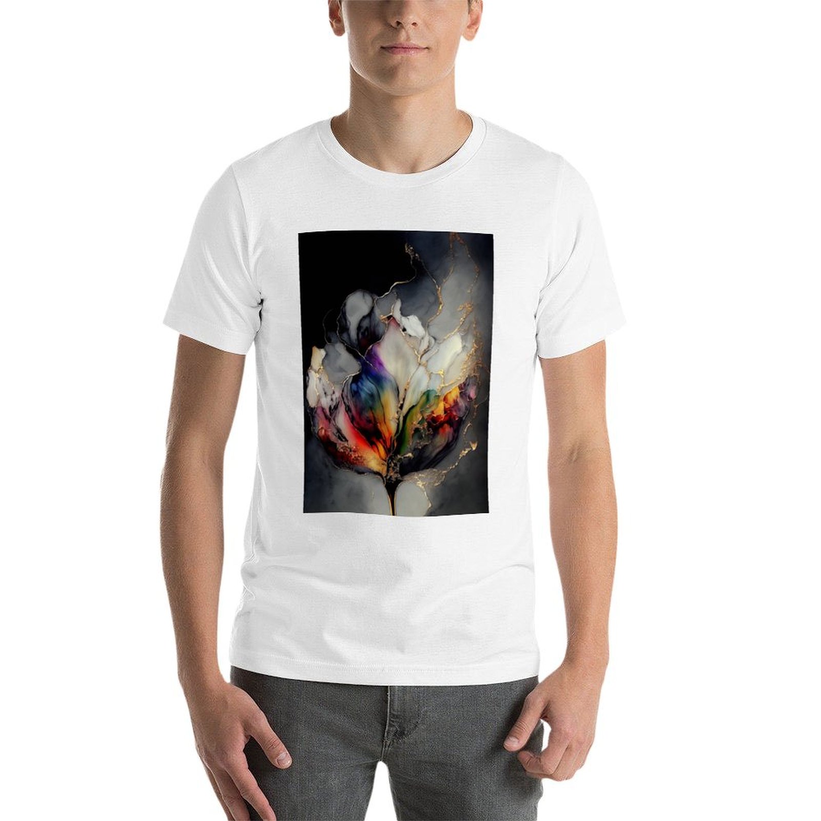 Tulip Symphony - T-Shirt mit A – Resin Art Alcohol Ink Bewertung und Preis