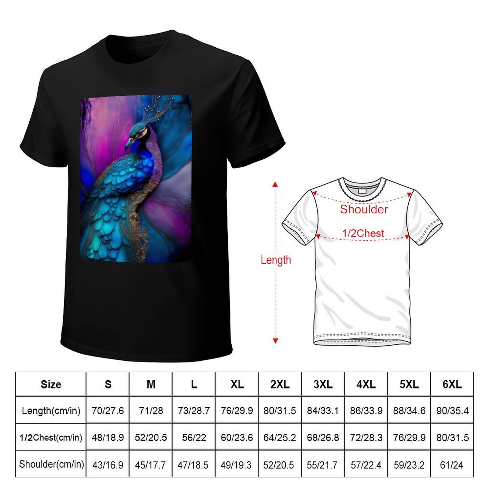 Peacock Plume - T-Shirt mit Al – Resin Art Alcohol Ink Bewertung und Preis