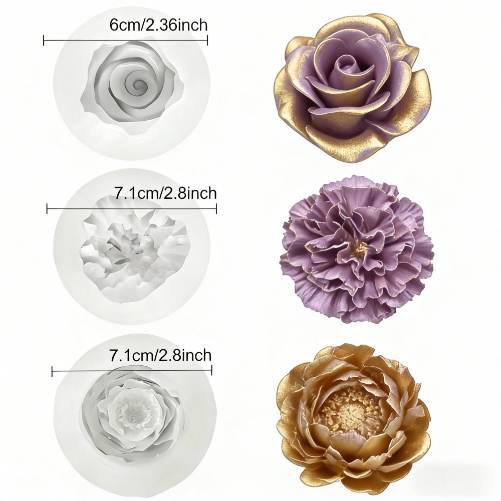 3-teilige Silikonformen für Ro – Resin Art Rose Petals Bewertung und Preis