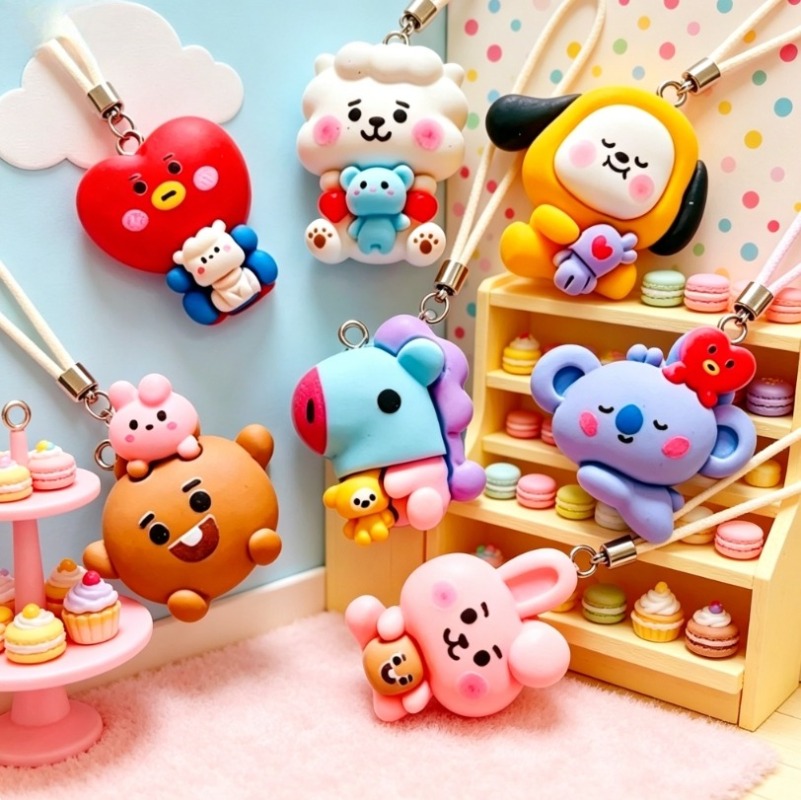 7 Stück BT21 Harz-Cartoon-Anhä – Resin Art Hanging Bewertung und Preis
