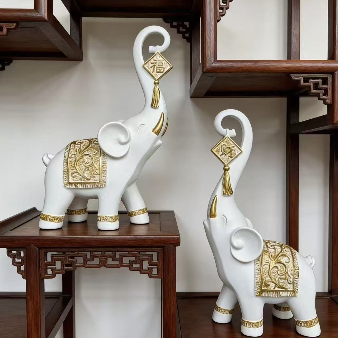 Ein Paar Glücksbringende Elefa – Resin Art Gift For Wedding Bewertung und Preis